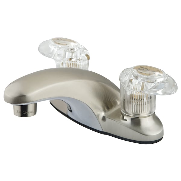 4" Centerset Bathroom Faucet, Brushed Nickel